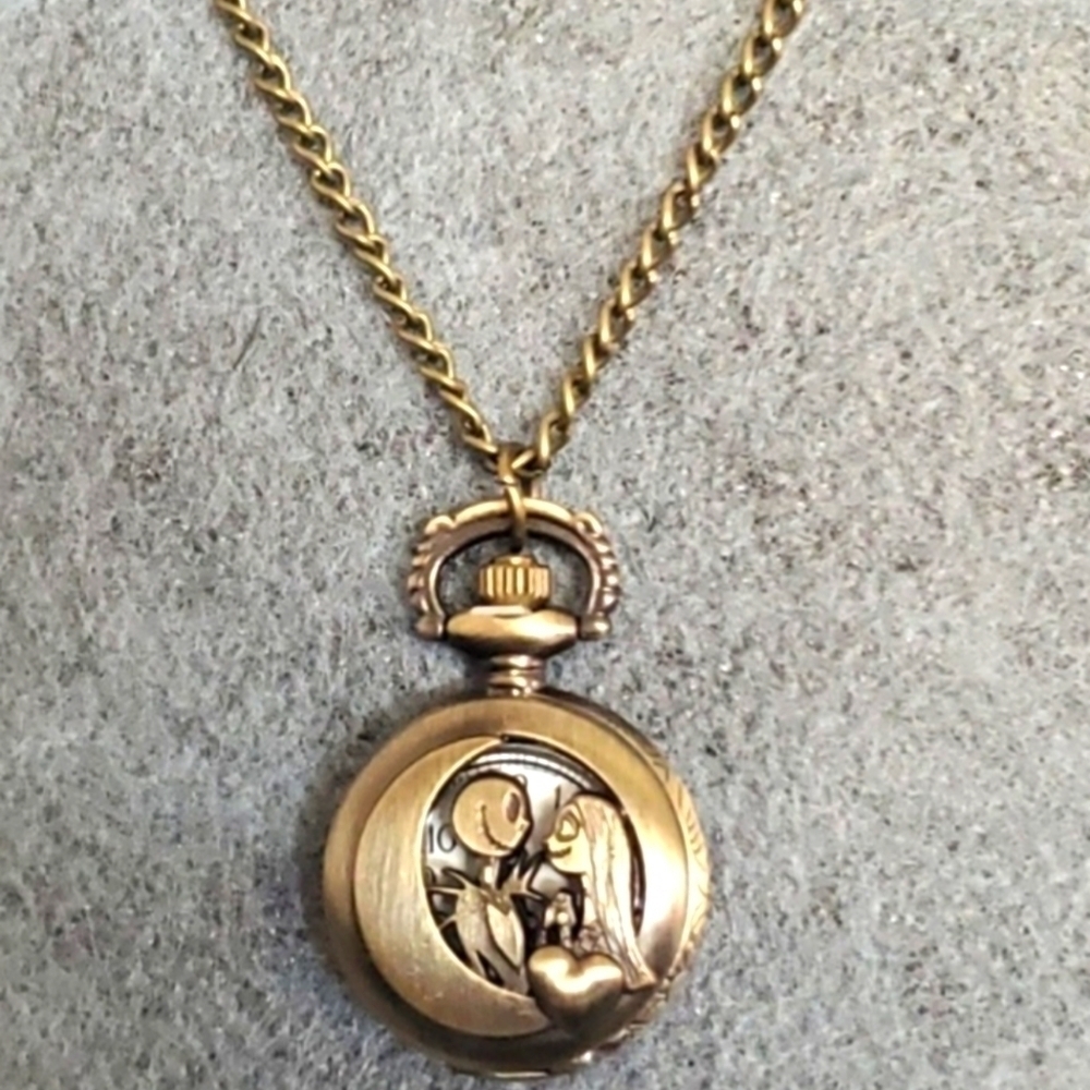 Strada Jack and Sally Nightmare Before Christmas Pocket Watch